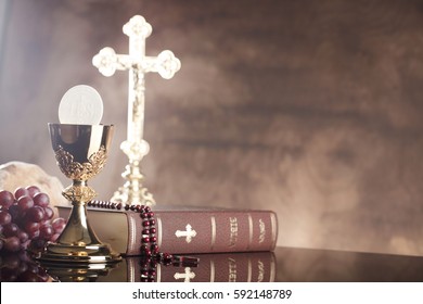Holy communion. Catholic theme. - Shutterstock ID 592148789