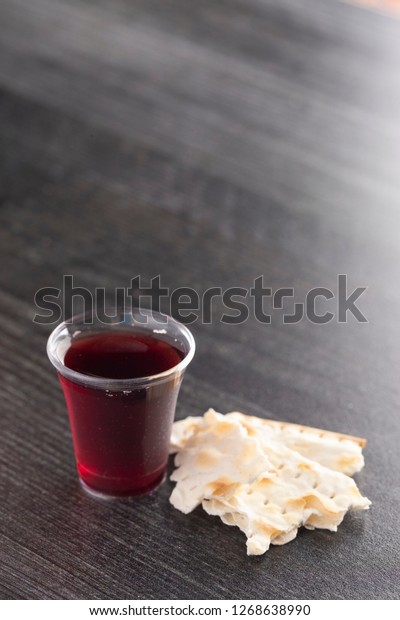 Holy Communion Christian Faith Wine Unleavened Stock Photo 1268638990 ...