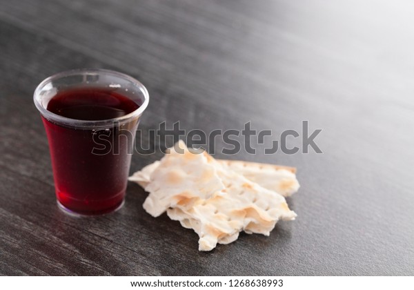 Holy Communion Christian Faith Wine Unleavened Stock Photo (Edit Now ...