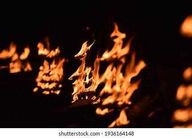 Holy Fire Near Ganges,ganga Aarti Rishikesh,india