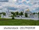 Holy Intercession (Pokrovsky) Convent with the Cathedral of the Intercession of the Most Holy Theotokos on a sunny summer day, Suzdal, Vladimir region, Russia