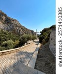 The Holy Monastery of Panagia Eleousa. The view of the large 16-meter-high Cross, which can be seen from afar on the mountainside, is the prototype of every believer.
