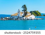 Holy Monastery of Panagia Vlacherna at Greek island Corfu.