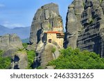 Holy Monastery of Saint Nicholas Anapafsas at Meteora, Trikala region, Greece, UNESCO World Heritage Site