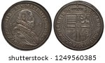 Holy Roman Empire of German Nation Archduchy of Tyrol silver coin 1 one thaler 1618, bust of ruler Maximilian in rich clothes right, arms, crowned shield within central circle,