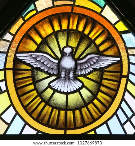 Holy Spirit in stained glass
