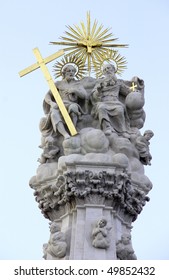 Holy trinity church stone statue.
