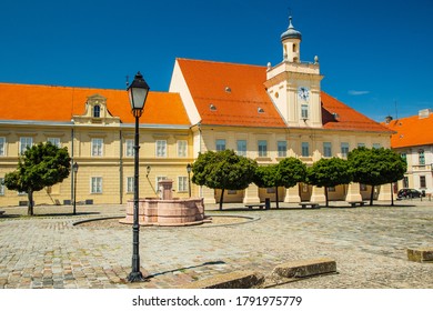 Holy trinity square in Tvrdja, old historic town of Osijek, Croatia
