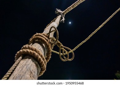 Holy Wood Being Erected At Night Of Full Moon During Gajan And Charak Puja - A Hindu Festival. Lord Shiva, Neel And Dharmathakur Are Worshipped By Worshipping This Wood.