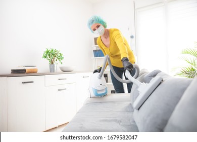 Home, Apartment And Room Sterilization, Cleaning, Vacuuming With Vacuum Cleaner In The Time Of Dangerous Viruses.