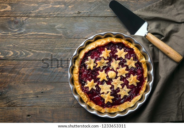 Home Baked Puff Pastry Christmas Tart Stock Photo Edit Now