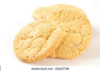 Home Baked Sugar Cookies On A White Background