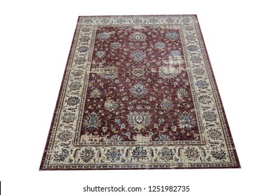 Home carpet with traditional pattern and texture with isolated white background - Shutterstock ID 1251982735