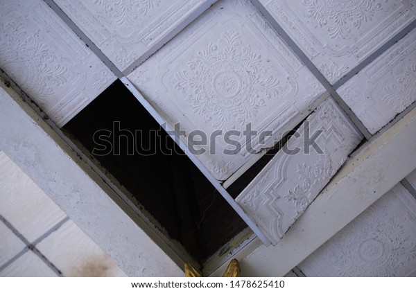 Home Ceiling Panels Damaged By Storm Stock Photo Edit Now 1478625410