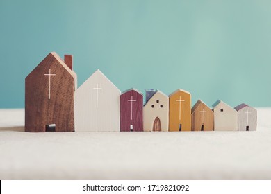 Home church community, worship together at home, streaming online church service,   Mission of gospel, social distancing concept - Shutterstock ID 1719821092