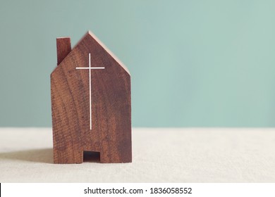 Home church community, worship together at home, streaming online church service,   Mission of gospel, social distancing concept - Shutterstock ID 1836058552