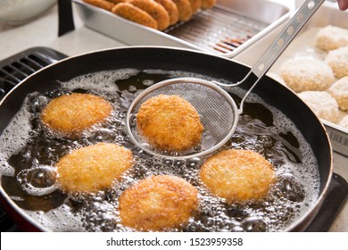 Home cooking croquettes, cooking, frying - Powered by Shutterstock