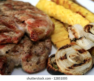 Home Cooking Grilled Pork And Pineapple