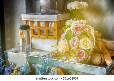 Home Decoration Flowers And Old Bottles,vintage Home Decor