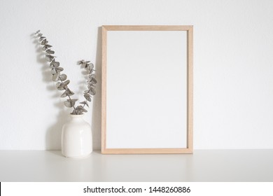 Home Decoration With Frame Poster On Table. Scandinavian Style