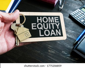 Home Equity Loan sign and key for house. - Shutterstock ID 1775206859