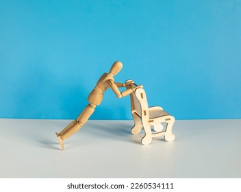 home exercises and pushups with wooden mannequin - Powered by Shutterstock