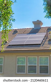 Home exterior with solar panel at Ladera Ranch in Southern California