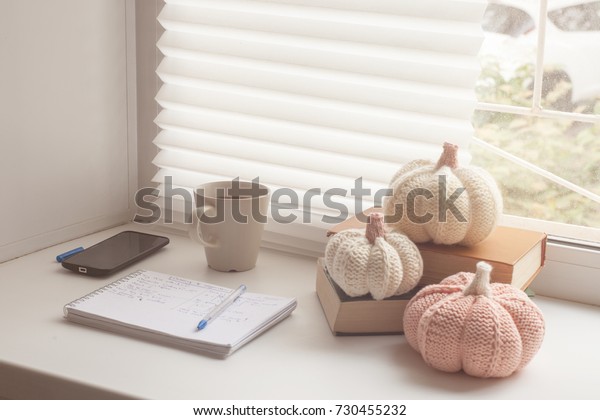 Home Freelance Work Space Open Notes Stock Photo Edit Now 730455232