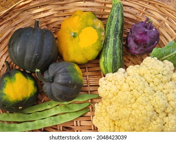 Home Garden Veg Basket On Table