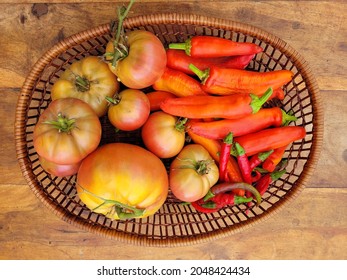 Home Garden Veg Basket On Table