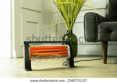 Home heater on the room floor