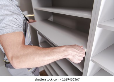 Home Improvement. Assembly Closet Organizer Shelfs By Professional Caucasian Cabinets Contractor. 