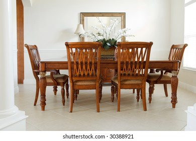 Home Interior, Dining Area With Table and Chairs