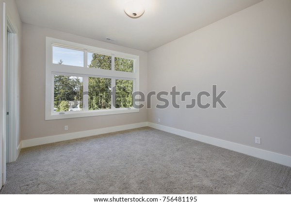 Home Interior Empty Room Gray Carpet Stock Photo Edit Now 756481195