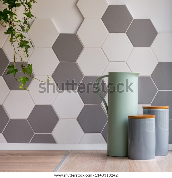 Foto de stock sobre Interior doméstico con baldosas hexagonales