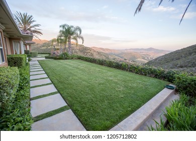 Home With Lawn And View Of Hills In San Diego CA