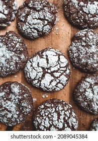 Home Made Christmas Chocolate Crinkle Cookies