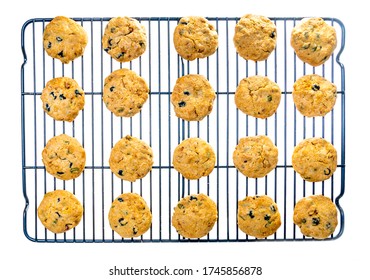 Home Made Cookies On Cooling Rack