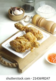 Home Made Crispy Kentucky Fried Chicken In A White Background