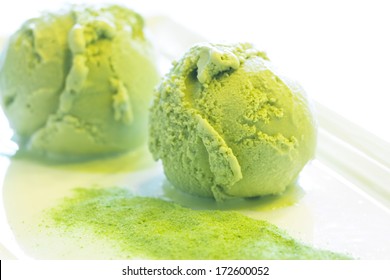 Home Made Green Tea Ice Cream 