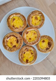 Home Made Portugese Egg Tart. Selective Focus.