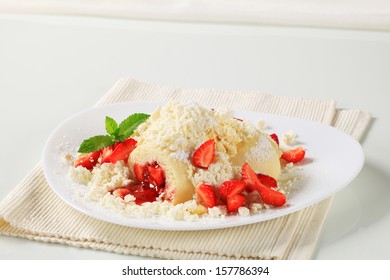 Home Made Strawberry Dumplings On A Plate