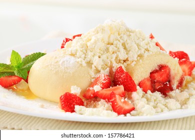 Home Made Strawberry Dumplings On A Plate