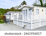 Home from home, mobile home set on caravan park in rural Wales UK a wonderful holiday , vacation home for people to come and relax and enjoy a break from everyday life.