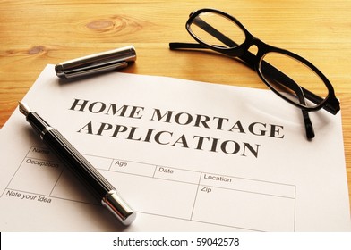 Home Mortage Application Form On Desktop In Office Showing Real Estate Concept