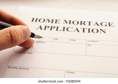 Home Mortage Application Form On Desktop In Office Showing Real Estate Concept