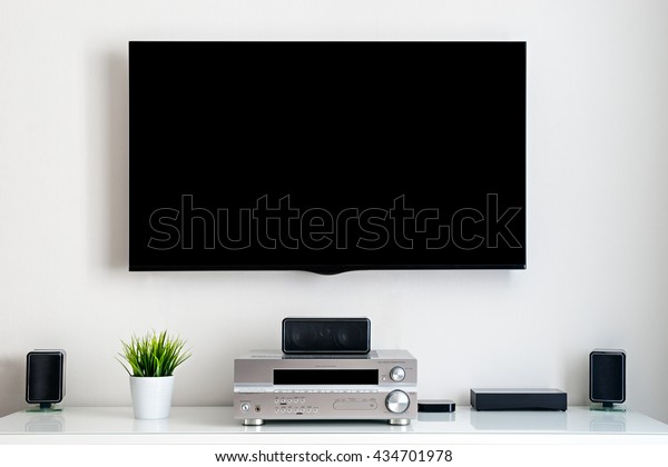 Home multimedia center\
setup in room