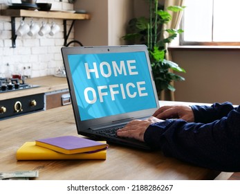 Home office computer is shown using a text