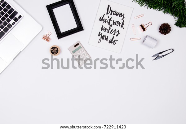 Home Office Desk Workspace Laptop Quotes Stock Photo Edit Now