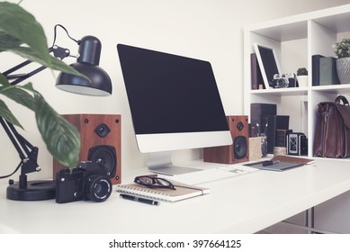 Home Office Desktop Computer Template / Mockup